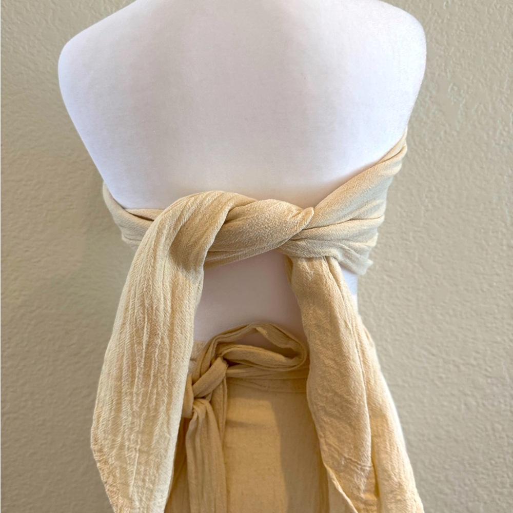 Paralia Mykonos Wrap Skirt & Scarf Top Set – Size Small  in Crudo/Cream - Picture 9 of 14